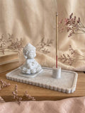 Modular Marble Baby Buddha & Baby Lord Ganesha Incense Burner Set (3D Printed) – 100% Solid Core Figurines & Energetically Charged